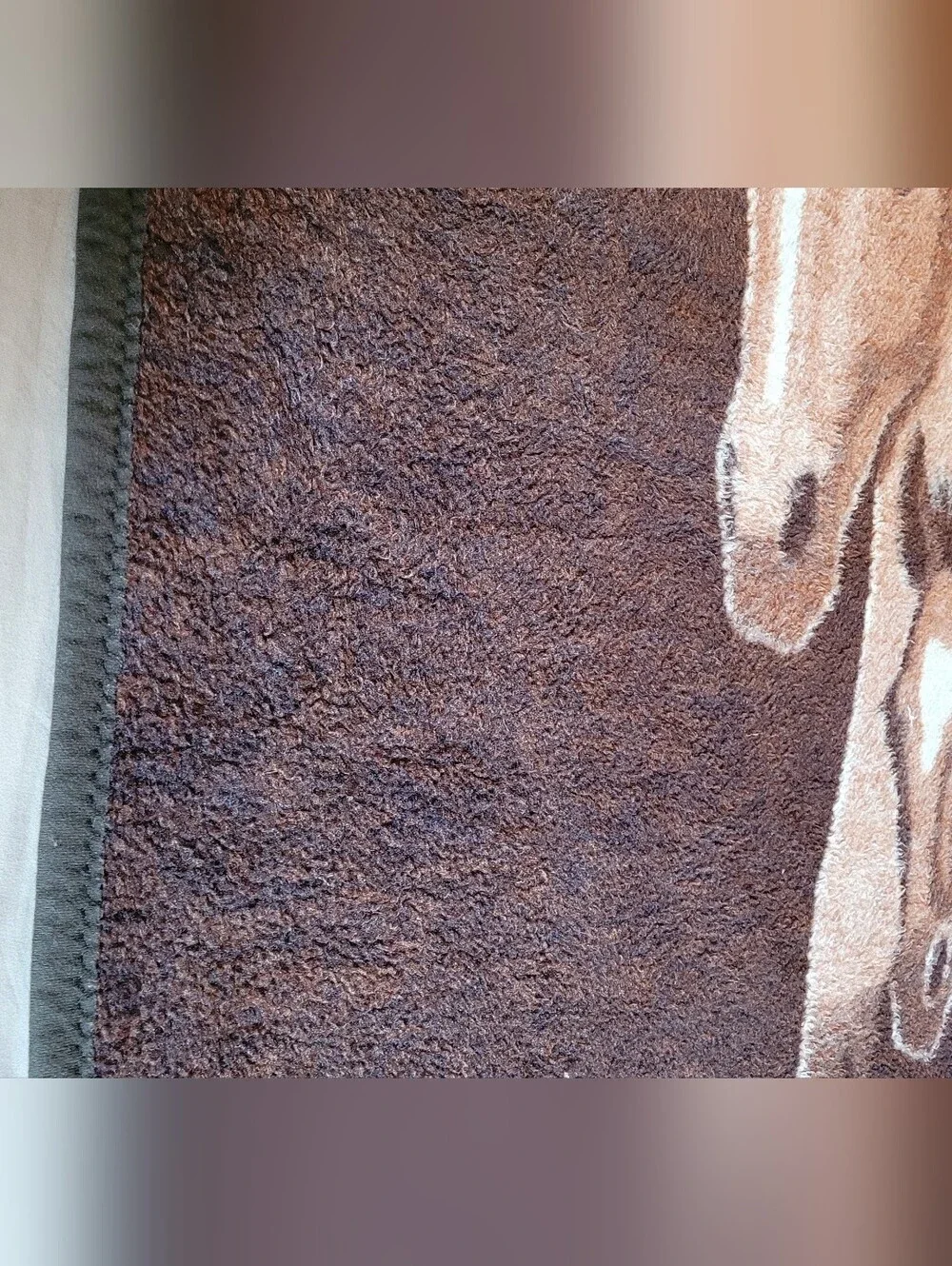 Vintage Biederlack Horse Blanket. Reversible Throw, Mare & Foal, West Germany